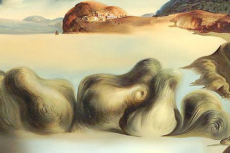 Фрагмент Apparition of a Face and Fruit Dish on a Beach