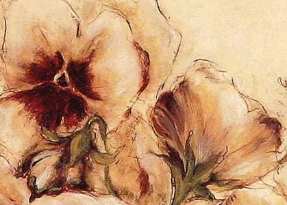 Фрагмент Баночка "Royal Gream" с цветами