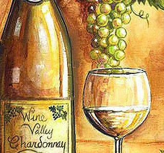 Фрагмент Белое вино гроздь винограда