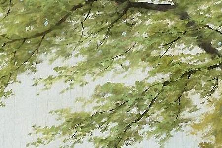 Фрагмент BIRCH TREES BY A STREAM