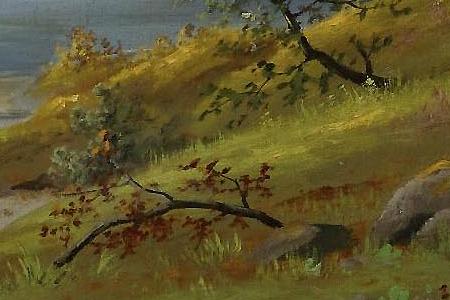 Фрагмент BIRCH TREES BY A STREAM