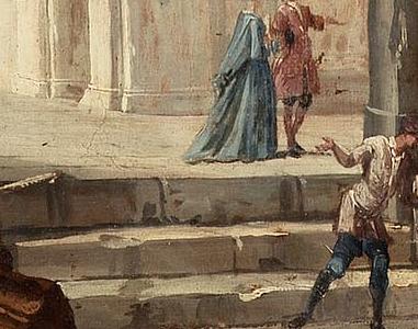 Фрагмент Bologna Elegant figures amongst ruins