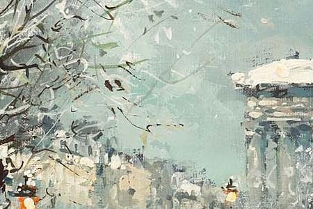 Фрагмент Boulevard de la Madeleine in winter