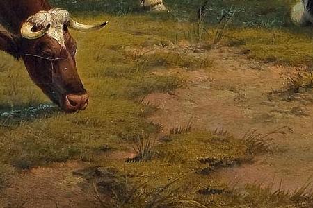 Фрагмент Cattle in a landscape bears