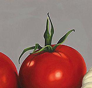 Фрагмент Чашка с помидорами и чесноком