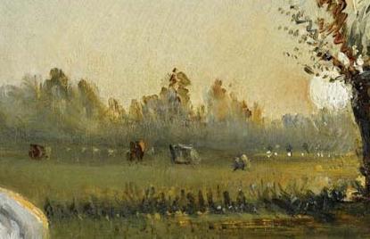 Фрагмент CHEVAL BLANC DANS UN PRE