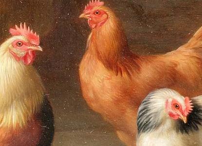 Фрагмент Chickens in a barn