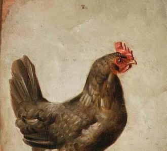 Фрагмент Chickens in a kitchen