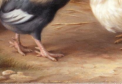 Фрагмент Chickens outside a barn