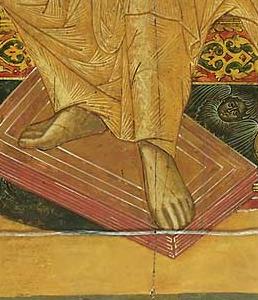 Фрагмент Christ Enthroned, Central Russia, 17th century