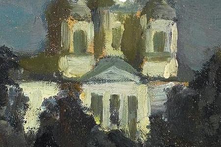 Фрагмент Church cupolas bathed in moonlight