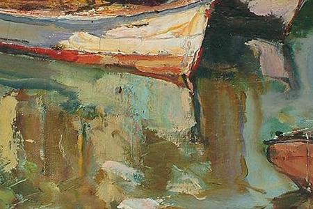 Фрагмент Continental harbour scene