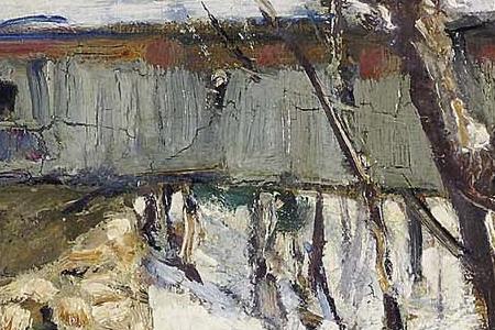 Фрагмент COVERED BRIDGE IN WINTER