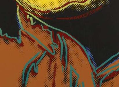 Фрагмент COWBOYS AND INDIANS GERONIMO желтое лицо синие волосы