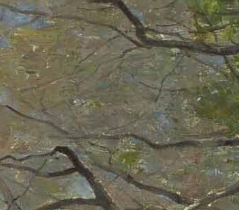 Фрагмент Дама кормит лебедей