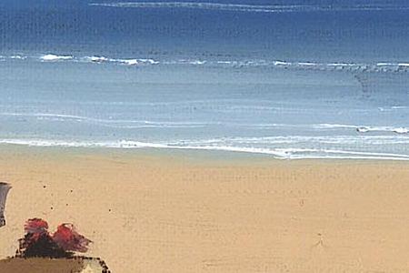 Фрагмент Дама на пляже