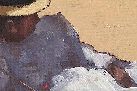 Фрагмент Дама на пляже