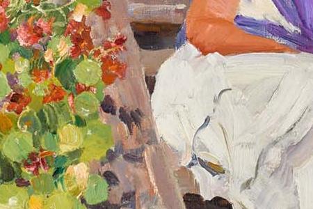 Фрагмент Дама на террасе