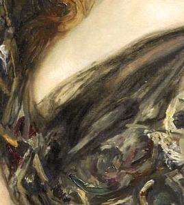 Фрагмент Дама с макетом парусника