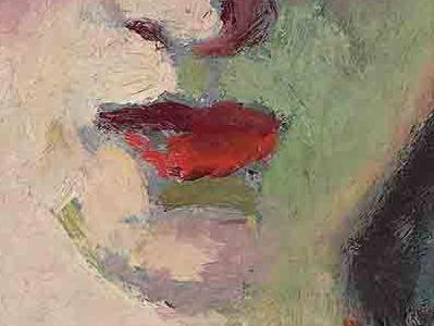 Фрагмент Дама в шляпе с цветком