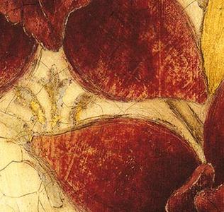 Фрагмент Декоративный цветы в золотых тонах II