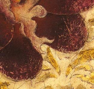 Фрагмент Декоративный цветы в золотых тонах