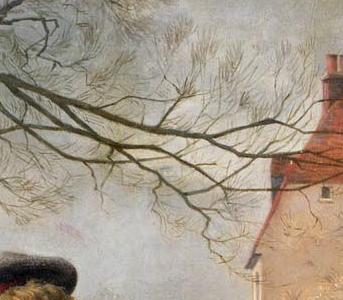 Фрагмент Деревенская сцена с Гусями