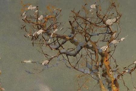 Фрагмент Деревенский пейзаж на закате