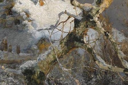 Фрагмент Деревенский пейзаж на закате