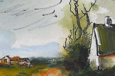 Фрагмент Деревенский пейзаж юга Франции