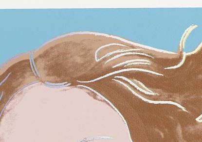 Фрагмент DETAILS OF RENAISSANCE PAINTINGS: BIRTH OF VENUS бежевого цвета на голубом фоне