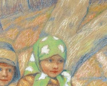 Фрагмент Дети на снежной проталине