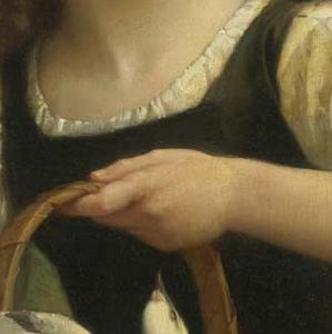 Фрагмент Девочка с голубем на плече