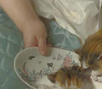 Фрагмент Девочка с тремя котятами