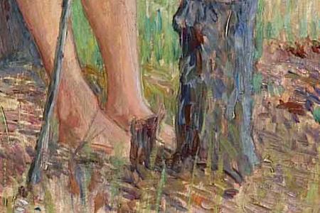 Фрагмент Девочка в лесу