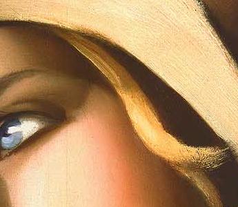 Фрагмент Девушка с цветами в белом