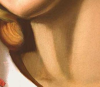 Фрагмент Девушка с цветами в белом