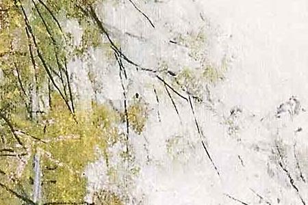 Фрагмент Дорога в березовой роще.