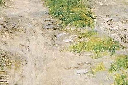 Фрагмент Дорога в березовой роще.