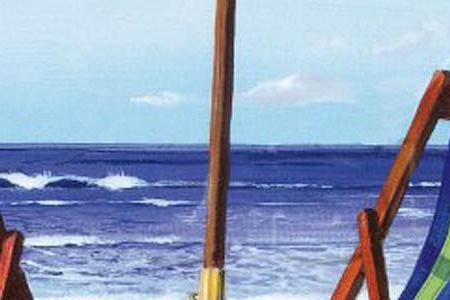 Фрагмент Два шизлонга под зонтом