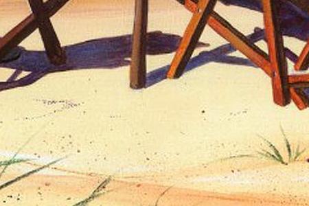 Фрагмент Два шизлонга под зонтом