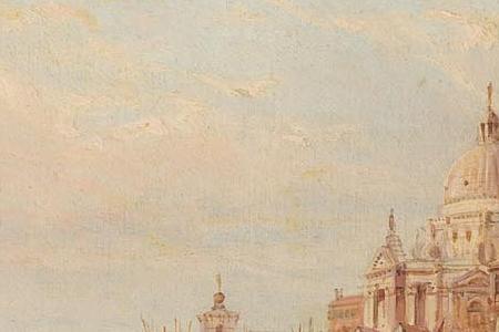 Фрагмент ECOLE ANGLAISE-LE GRAND CANAL VENISE