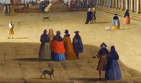 Фрагмент Elegant figures in the Piazzetta Venice looking -s San Giorgio Maggiore