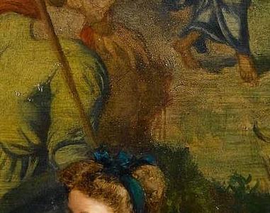 Фрагмент Elegant Lady with a cockatoo