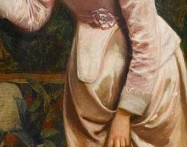 Фрагмент Elegant Lady with a cockatoo