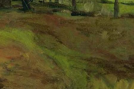 Фрагмент FEMME ET ENFANT SUR UN CHEMIN HIVER