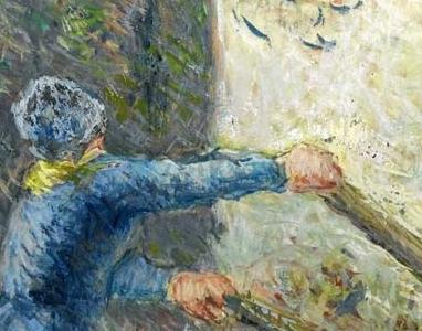 Фрагмент FEMME VIDANT UNE BROUETTE