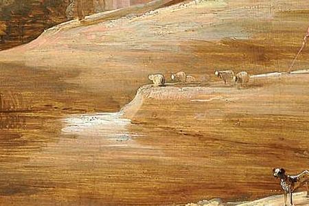 Фрагмент Figures in a landscape with a castle beyond