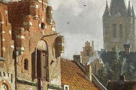 Фрагмент FIGURES IN THE SUNLIT STREETS OF A DUTCH TOWN