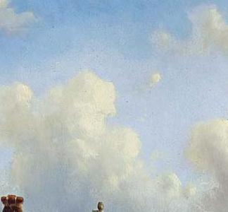 Фрагмент FIGURES IN THE SUNLIT STREETS OF A DUTCH TOWN